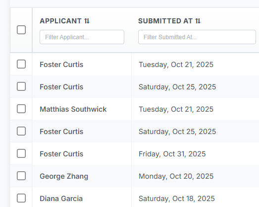 Customizable application collection options with checkboxes